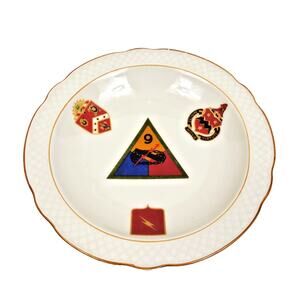 VTG WWII Army Schumann Bavaria Dish 3rd Armored 9th Div 3rd 16th 73rd Artillery